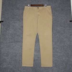 Wallin & Bros. Mens Khaki Chino Pants Flat Front Straight Leg Casual Size 36x32